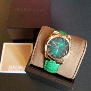 Michael Kors Emerald Leather Watch